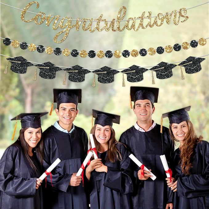 Pre-Strung Congratulations Banner, 2026 Graduation Banners, Class of 2026 Black - Image 6