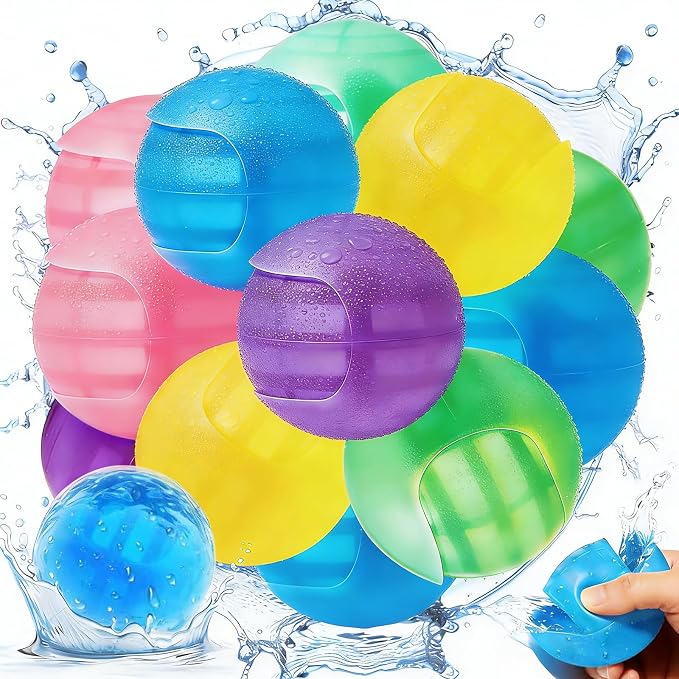 12Pcs Reusable Water Balloons, Self Sealing Quick Fill Silicone Water Toys - Image 5