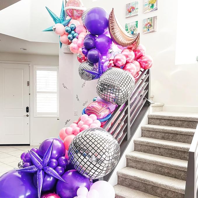 Disco Ball Balloons 32 Inch 5 Pcs 4D Ball Balloons Metallic Silver Disco Mylar - Image 7