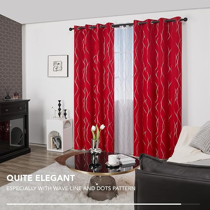 Deconovo Living Room Curtains 95 Inches Long, Thermal Insulated, Room Darkening - Image 4