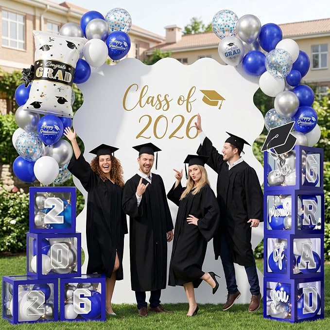 Graduation Decorations Class of 2026-Blue and Silver Graduation Party - Image 5
