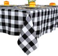 ShinyBeauty Checked Tablecloth Rectangle 54x80-Inch Black and White Buffalo by ShinyBeauty