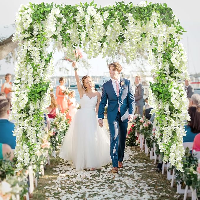 Findosom 4Pcs Total 28.8FT Wisteria Artificial Flowers Garland - Image 3