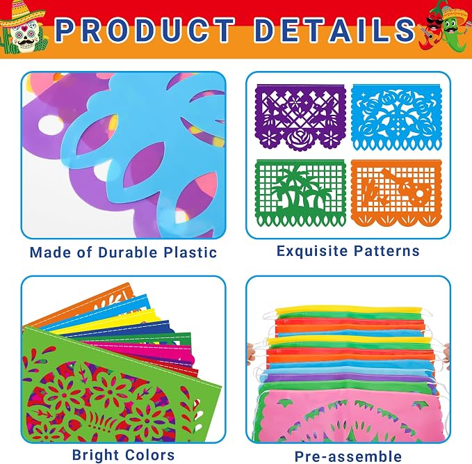 18 FT Cinco De Mayo Party Decorations, 1 Pack Fiesta Banner - Image 3
