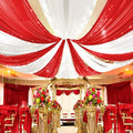 4 Panels Red Ceiling Drapes for Wedding Ceiling Drapes 5ftx20ft Wedding Arch by Showgeous