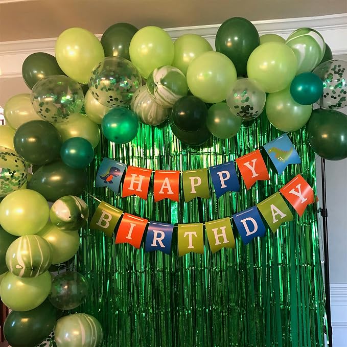 60 Pack Green Latex Balloons, 12 Inch Matte White Dark Emerald Green Light Lime - Image 3