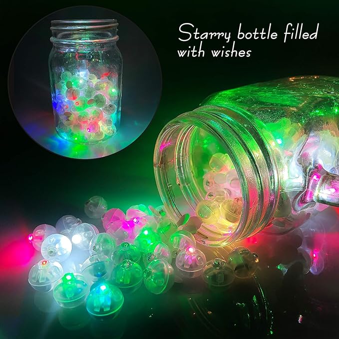 50pcs Multicolor LED Balloon Lights, Rainbow-Colored Round LED Flash Mini Ball - Image 5