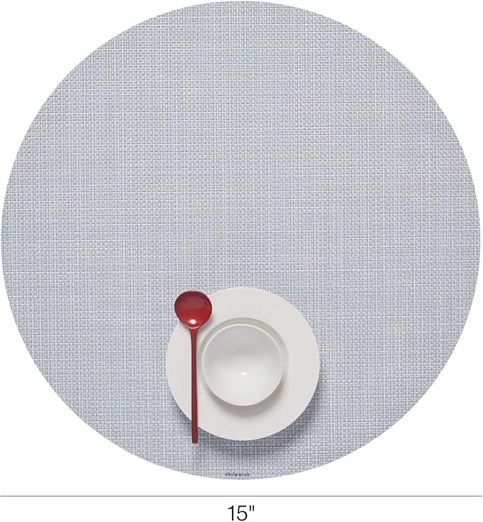 Chilewich Mini Basketweave Placemats, Round Woven Placemats Set of 4 | Reusable - Image 2