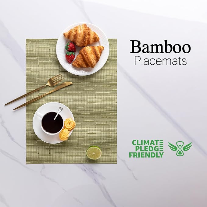 LEXMORE Placemats Set of 12 Vinyl/Plastic Woven Place Mats - Image 2