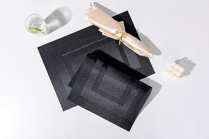 LEXMORE Placemats Set of 4 Vinyl/Plastic Woven Place Mats - Image 7