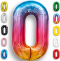 Rainbow Number Balloons 0 Mylar Foil 40 Inch by Unknown