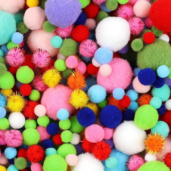 Phinus 900 PCS Pom Poms, Soft and Fluffy Craft Pom Poms, by Phinus