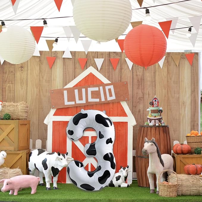 40 Inch Cow Print 4 Balloons Number - Image 7