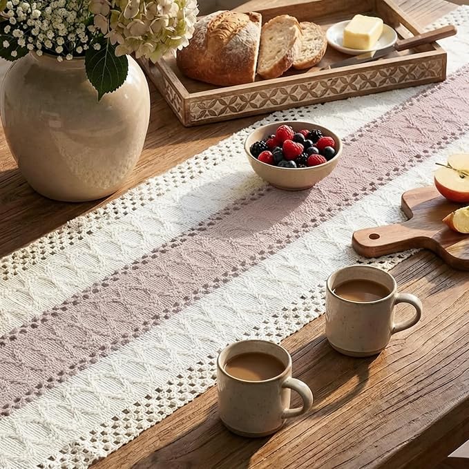 Artoid Mode Pink Farmhouse Rustic Table Runner 12x120 Inch | Seasonal Holiday - Image 3