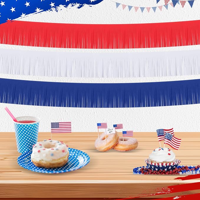 Taiyin 12 Pack 120 Feet Red White Blue Garland Streamers 4th of July - Image 6