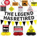 Roetyce Retirement Party Decorations, Caution Legend Has Retired Banner | Black by Roetyce