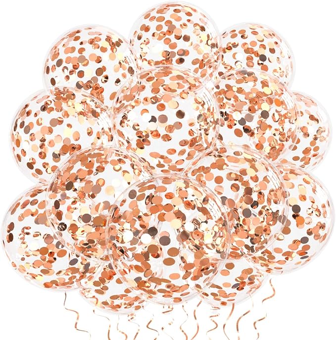 Rose Gold Confetti Balloons - Image 9