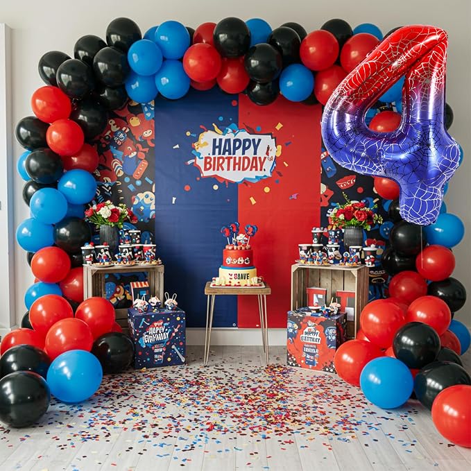 40 Inch Red Blue Number 4 Balloon - Image 6
