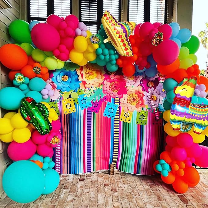 Mexican Fiesta Party Decorations, Cinco De Mayo Rainbow Balloon Arch Kit | - Image 4