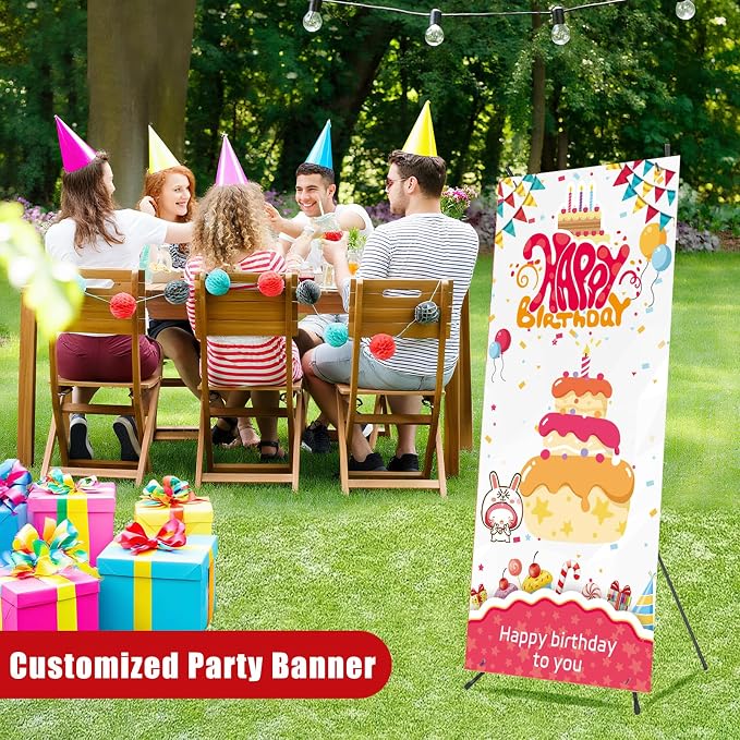 Custom Banner with X Stand 32" X 71", Banners and Signs Customize, Portable - Image 9