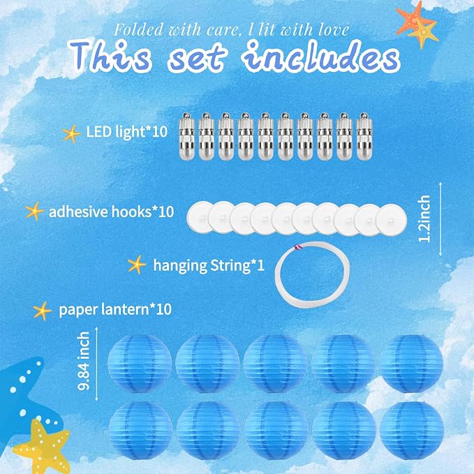 Blue Chinese Paper Lanterns - Image 4