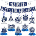 Retirement Party Decorations Set Blue and Silver, Happy Retirement Banner by Sereliy