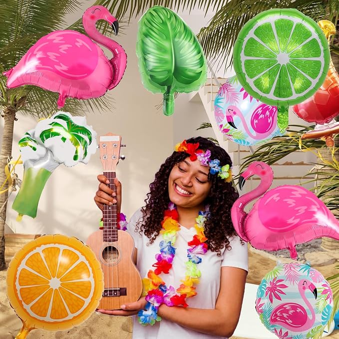 Tropical Balloon Hawaiian Balloons Party Decorations Flamingo Pineapple Coconut - Image 3
