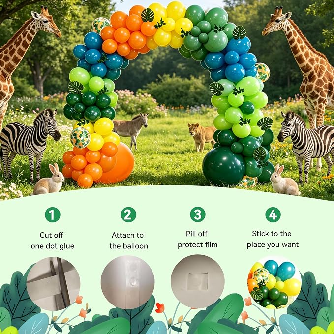 142pcs Dinosaur Balloon Arch Kit, Birthday Shower Party Decor - Image 5