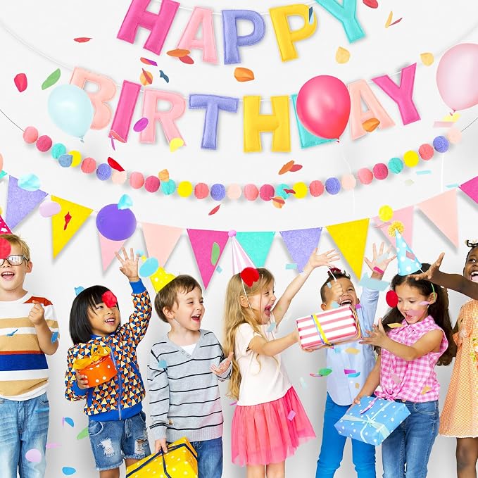 CANREVEL 3 PCS Pre-Strung 3D Happy Birthday Banner Decorations, Candy | - Image 6