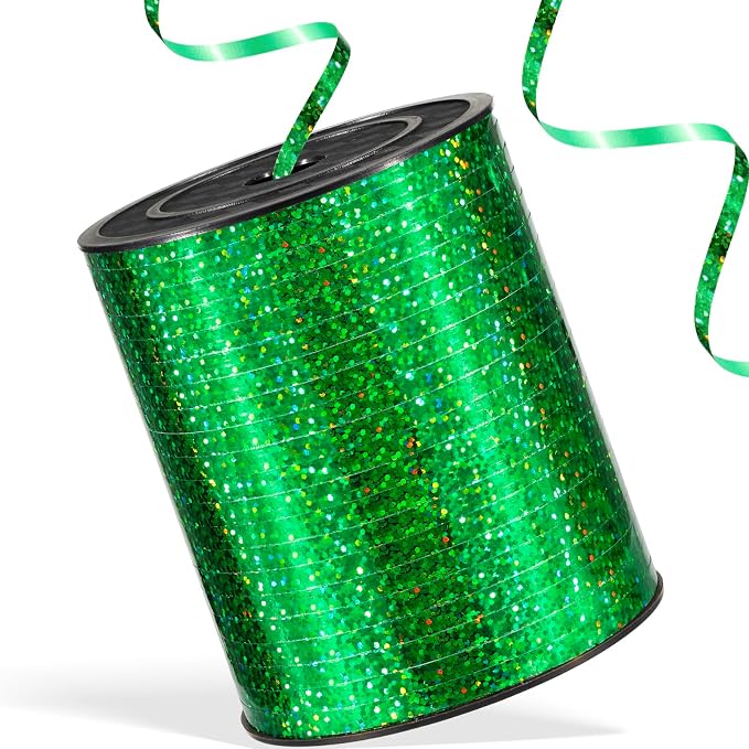 600 Yards Shiny Green Curling Ribbon 1/5‘’ Shiny Green Balloon String by Unknown