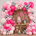HILAVO Cowgirl Balloon Arch Kit Cow Print Balloons Hot Pink Light Pink Pearl by HILAVO