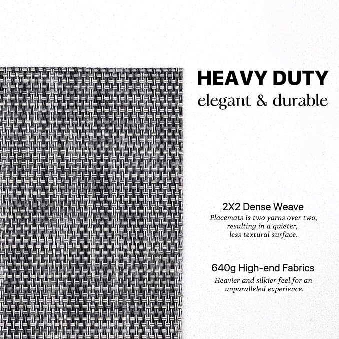 LEXMORE Placemats Set of 8 Vinyl/Plastic Woven Place Mats - Image 3