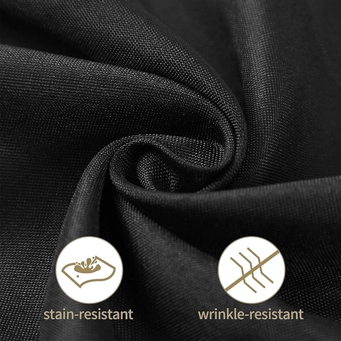 Ascoza 2pack 70 Inch Black Round Tablecloth in Polyester Fabric for Wedding/Banquet/Restaurant/Parties