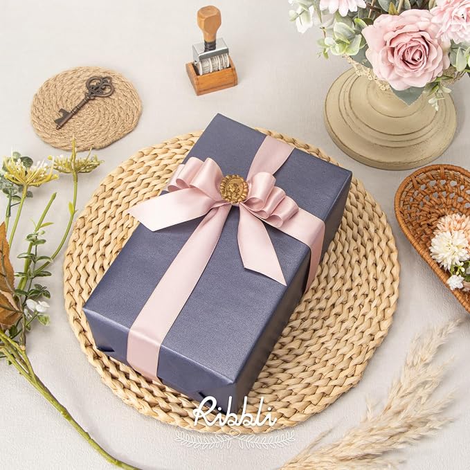 Ribbli Vanilla Double Faced Satin Ribbon, 1” x Continuous 25 Yards, Use - Image 2