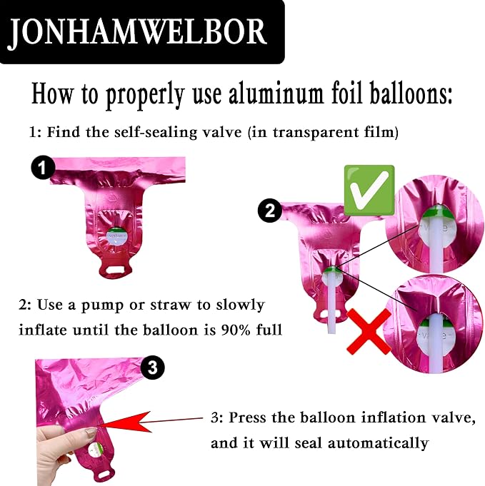 Jonhamwelbor 40 Inch Laser Hot Pink Number 1 Balloon Foil Mylar Giant Balloon - Image 3