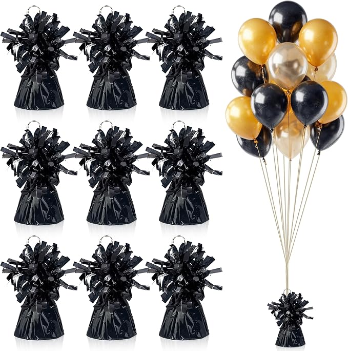 9 PCS Metallic Wrapped Balloon Weights Black Heavy Balloon Weight by SPFYunion