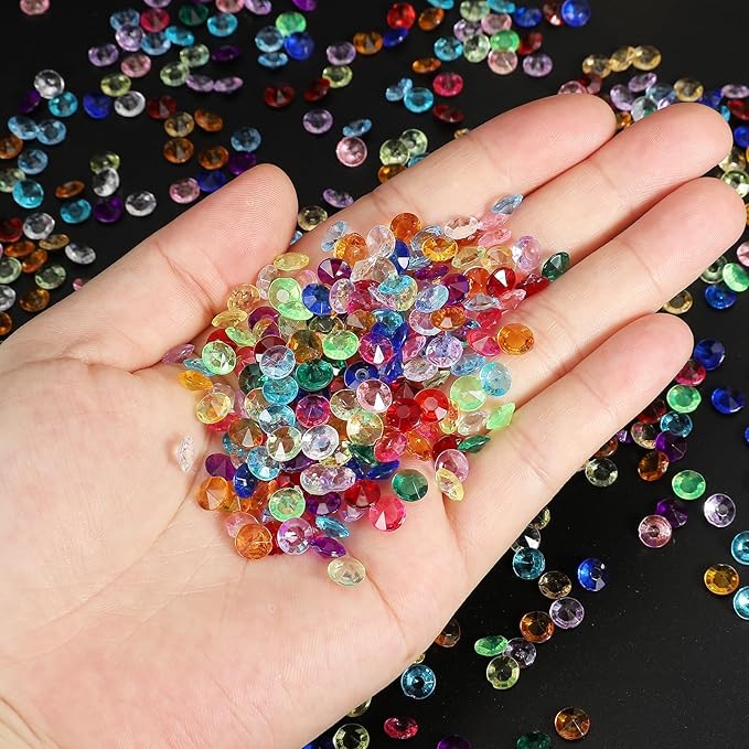 PATIKIL 4000 Pcs Wedding Table Scatter Confetti Crystals 6mm Acrylic Diamonds Vase Fillers Gems for Table Centerpiece Decorations Party Vase Beads, Light Brown