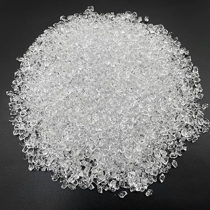 Fake Ice Rocks, 5000 pcs 5 * 7 mm Acrylic Ice Cubes Plastic Crystals Fake Crushed Ice Rocks Acrylic Gems for Vase Fillers Party Decor