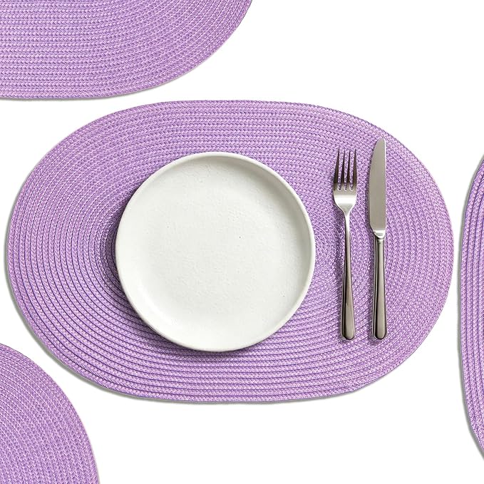 AHHFSMEI Placemats Set of 4 for Dining Table Washable Woven Non-Slip 18x12 by AHHFSMEI