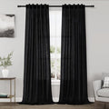 Black Linen Curtains 96 inches Long by Nanspring