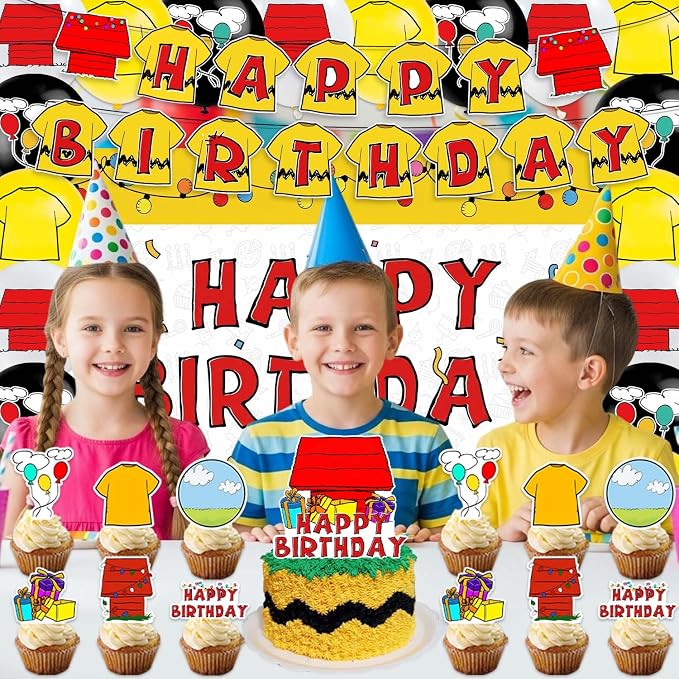 42Pack Cartoon Dog Red House Party decoration pack include Banner, Honeycomb - Image 6