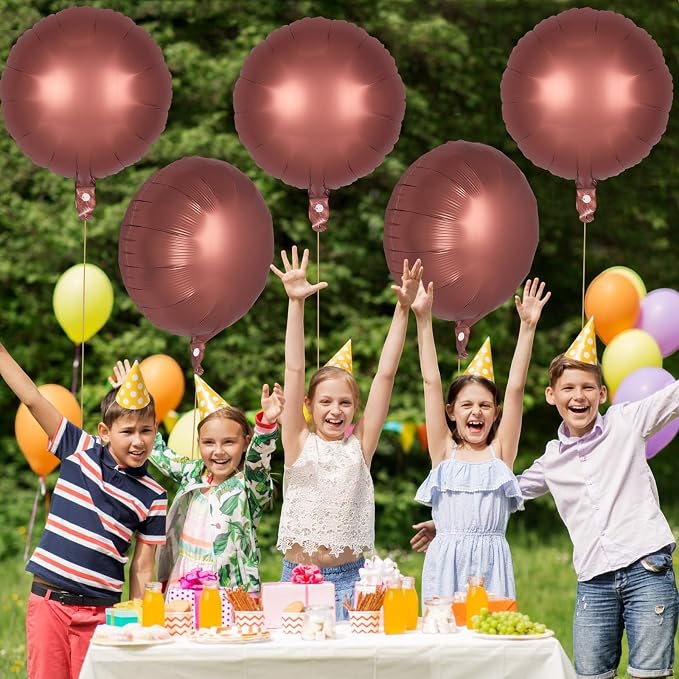 20 Pcs Chocolate Round Shaped Balloons, 18 Inch Round Foil Balloon, Giant Round - Image 6