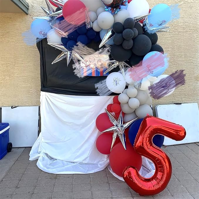 40 Inch Red Number Balloons, Giant Foil Number 5 Balloons - Image 4