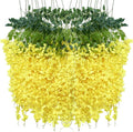 Artificial Wisteria Hanging Flowers Fake Wisteria Flower Garland Silk Vines by WONICE