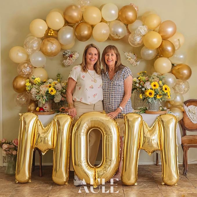 AULE 40 Inch Gold R Balloon Letter Foil A-Z Birthday Big Alphabet | Birthday - Image 5