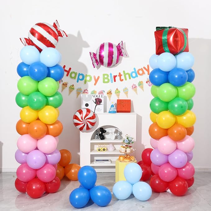 Rainbow Candy land Balloon Column Stand Kit Set of 2, 7 Feet Height Balloon - Image 7