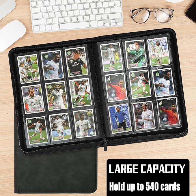 9 Pocket Card Binder,540 Pocket Trading Card Binders,Loading Pocket Collectible Card Album for MTG, TCG, Sport Card, Game Cards Black