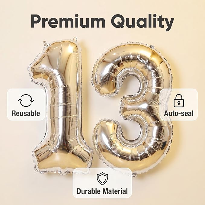 Number 13 Balloon Foil Mylar Balloons - Image 4