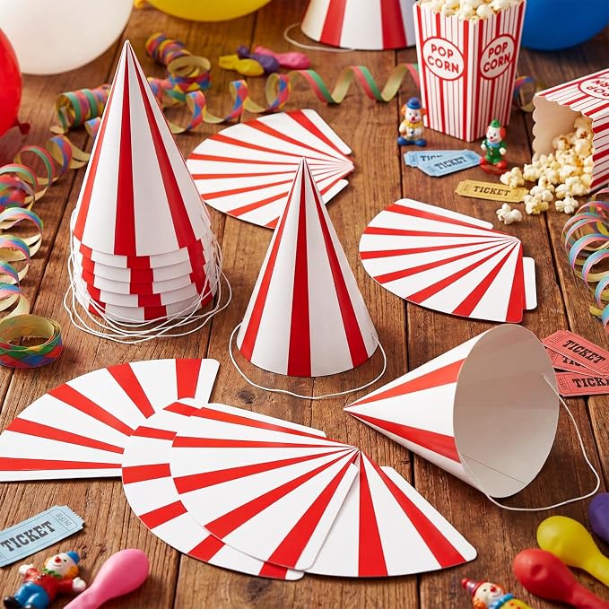 Watersay 24 Pcs Themed Party Hats Theme Cone Paper Hats - Image 2
