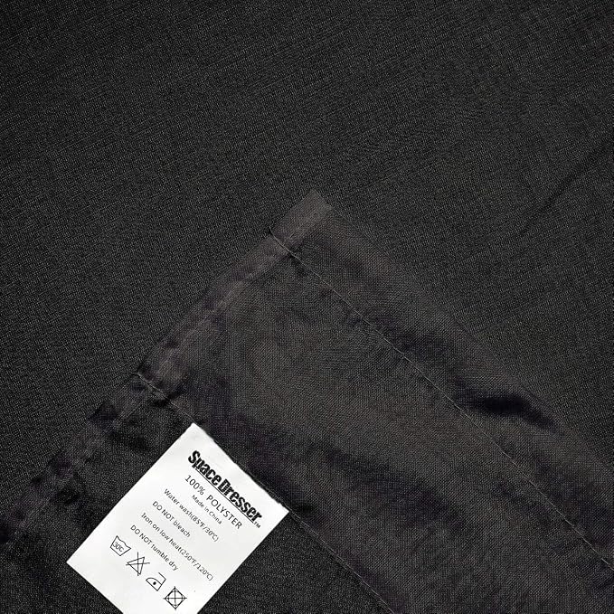 SpaceDresser Black Sheer Curtains 4 Panels Rod Pocket Semi-Sheer Curtain 63 - Image 5